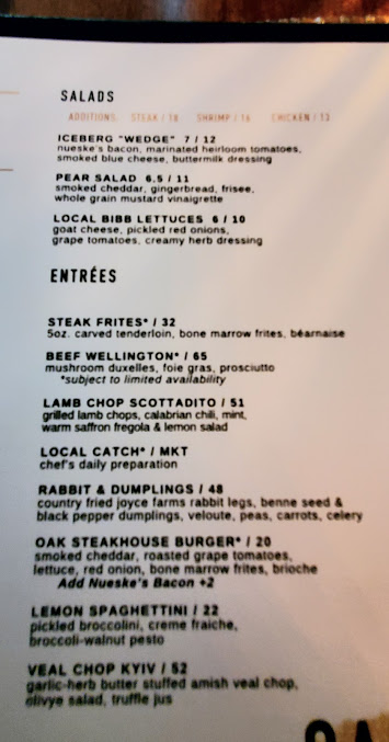 Menu Oak Steakhouse - 4