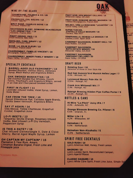 Menu Oak Steakhouse - 7