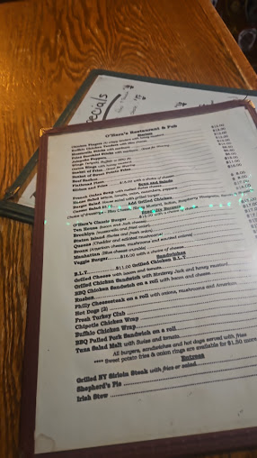 Menu O'hara's Restaurant And Pub - 6