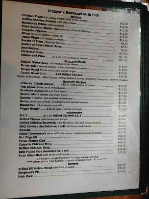 Menu O'hara's Restaurant And Pub - 19