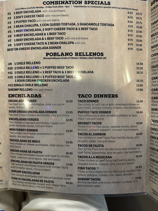 Menu Ojedas At Park And Coit - 6