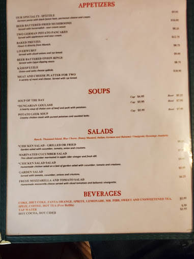 Menu Old Bavaria Inn Restaurant - 6