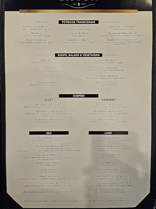 Menu Old Lisbon Restaurants - South Miami - 4