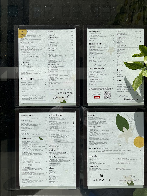 Menu Oldays Farm To Table Nomad - 1