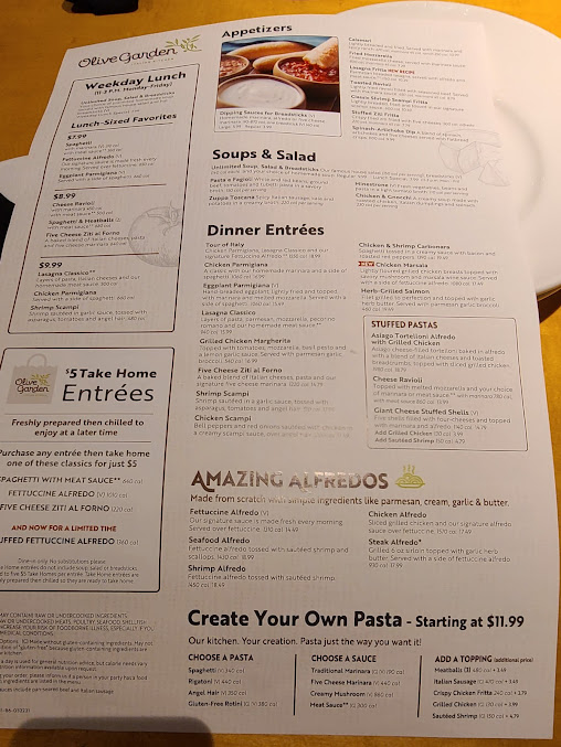 Menu Olive Garden Italian Restaurant - 3