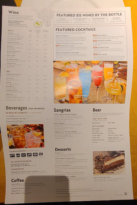Menu Olive Garden Italian Restaurant - 4