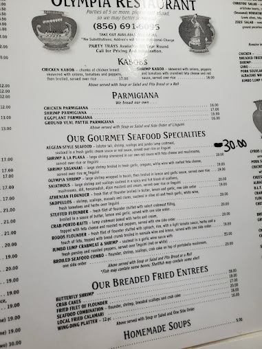 Menu Olympia Restaurant - 1