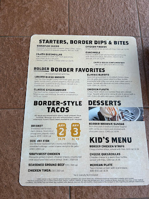 Menu On The Border Mexican Grill Cantina Desoto - 7