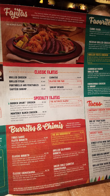 Menu On The Border Mexican Grill Cantina Paramus - 4