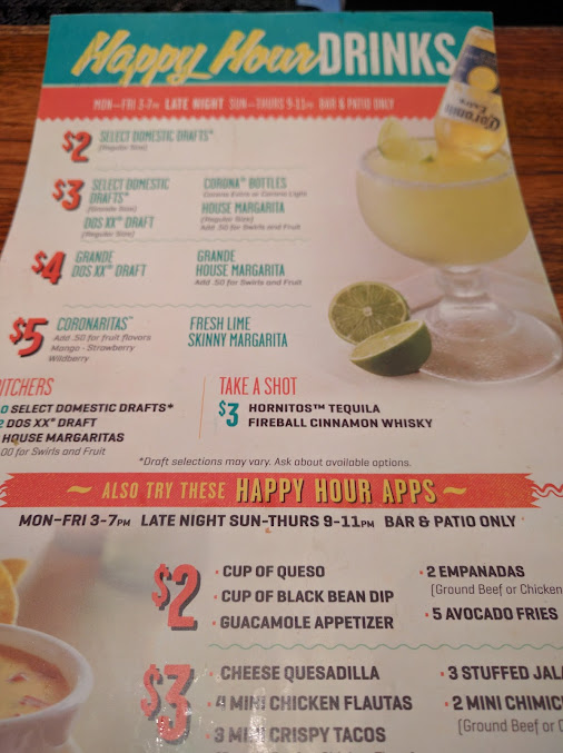 Menu On The Border Mexican Grill Cantina Paramus - 6