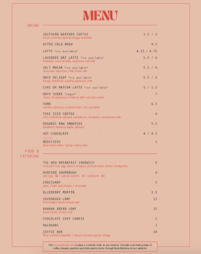 Menu Onyx Coffee Lab Rogers Hq - 6
