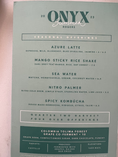 Menu Onyx Coffee Lab Rogers Hq - 9