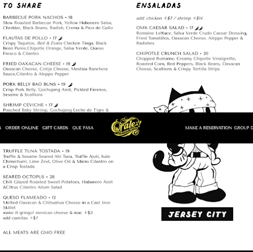Menu Orale Mexican Kitchen - Restaurants Jersey City - 2