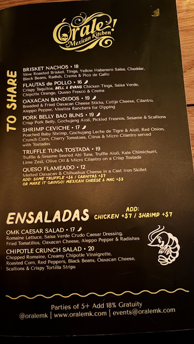 Menu Orale Mexican Kitchen - Restaurants Jersey City - 9
