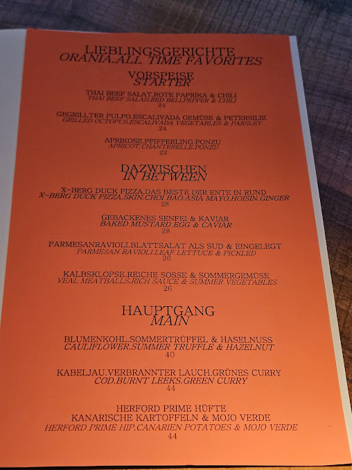 Menu Orania.restaurant & Orania.bar - 7