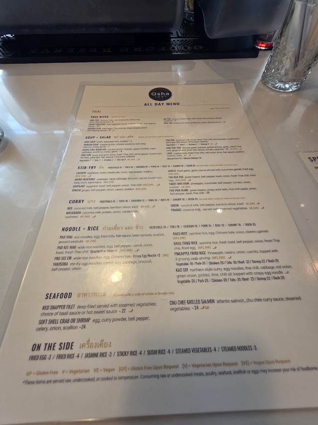 Menu Osha Thai Kitchen And Sushi - 2