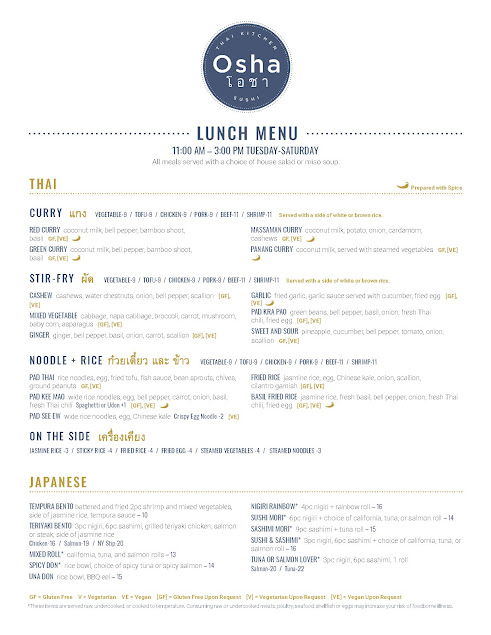 Menu Osha Thai Kitchen And Sushi - 3