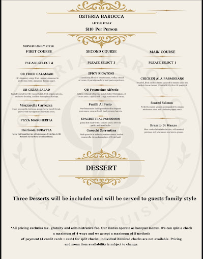 Menu Osteria Barocca - 2