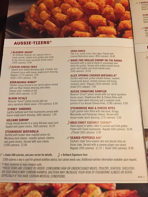 Menu Outback Steakhouse - 4