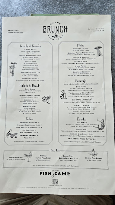 Menu Owens Fish Camp Lakewood Ranch - 0