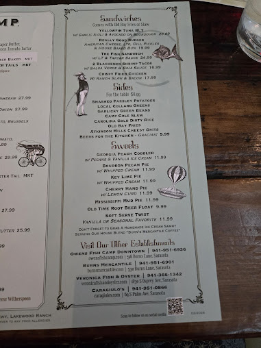 Menu Owens Fish Camp Lakewood Ranch - 2