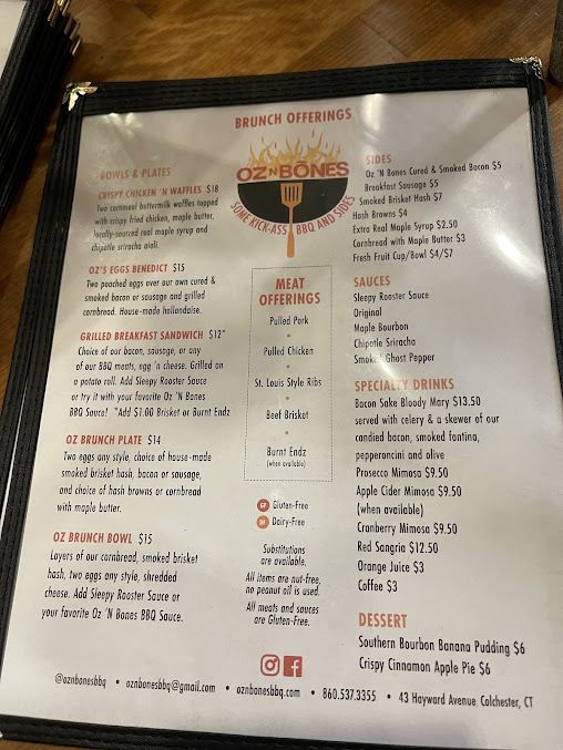 Menu Oz N Bones Bbq - 0