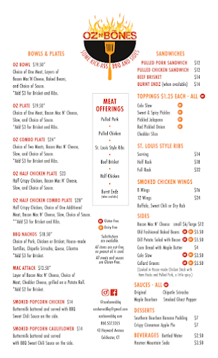 Menu Oz N Bones Bbq - 7