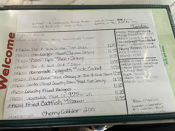 Menu Pam's Farmhouse Restaurant - 5