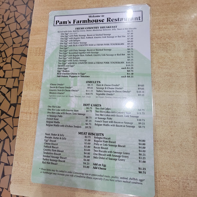Menu Pam's Farmhouse Restaurant - 6
