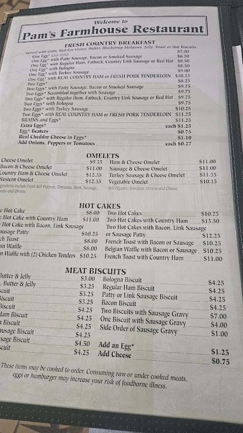Menu Pam's Farmhouse Restaurant - 8