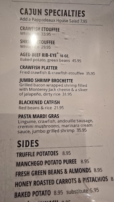 Menu Pappadeaux Seafood Kitchen - 1