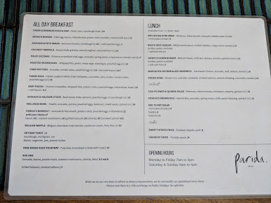 Menu Parida Bondi - 3