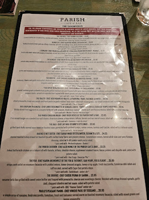 Menu Parish Cafe & Bar - 0