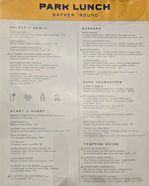 Menu Park Distillery Restaurant Bar - 1
