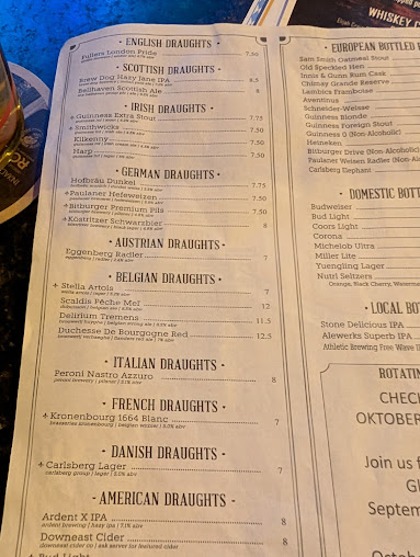 Menu Park Lane Tavern Of Rva Short Pump - 3