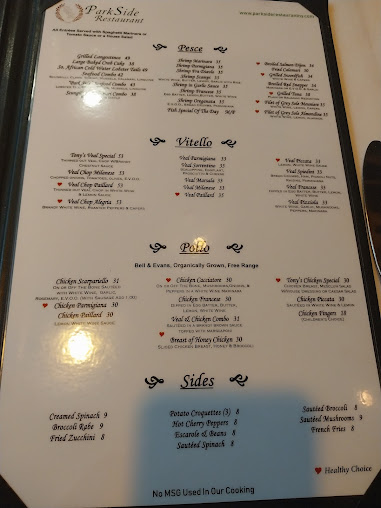 Menu Park Side Restaurant - 0