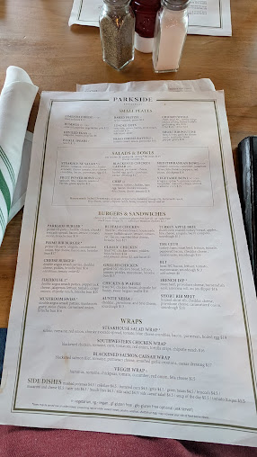 Menu Parkside Restaurant - 2