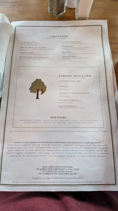 Menu Parkside Restaurant - 3