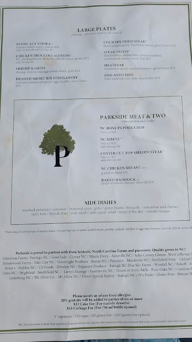 Menu Parkside Restaurant - 4