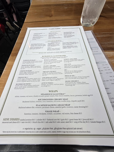 Menu Parkside Restaurant - 5