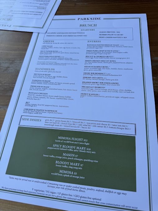 Menu Parkside Restaurant - 7