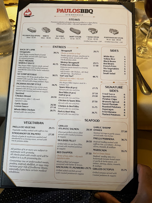 Menu Paulos Bbq Steakhouse - 1