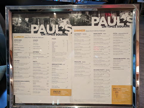 Menu Pauls On Times Square - 5