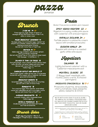 Menu Pazza On Porter - 1