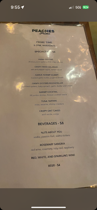 Menu Peaches Prime - 5
