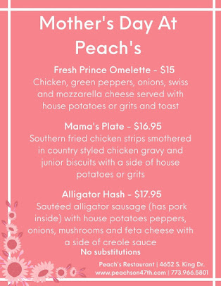Menu Peach's Restaurant - 1