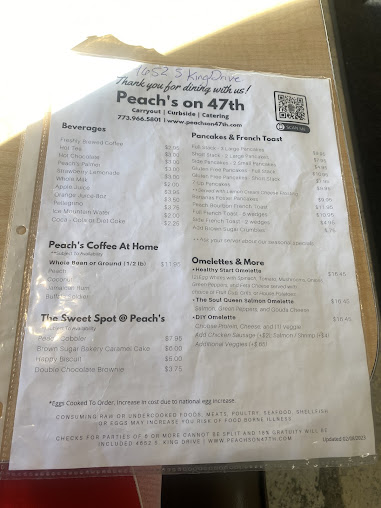 Menu Peach's Restaurant - 4