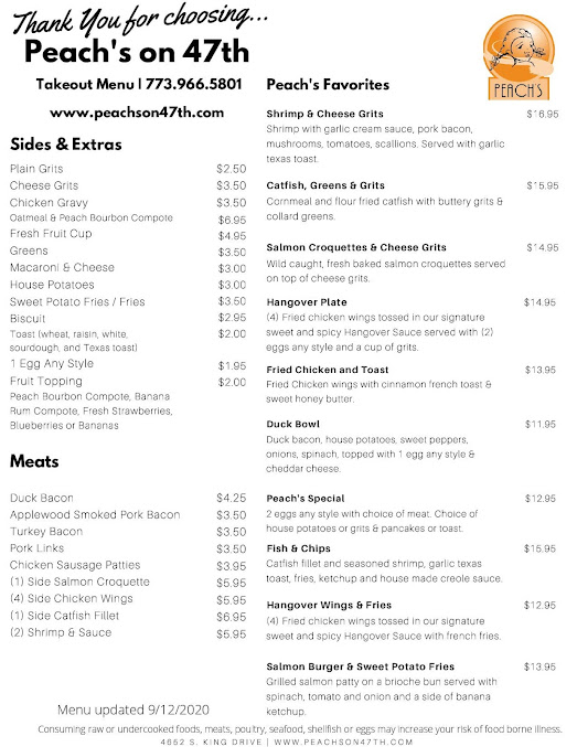 Menu Peach's Restaurant - 7