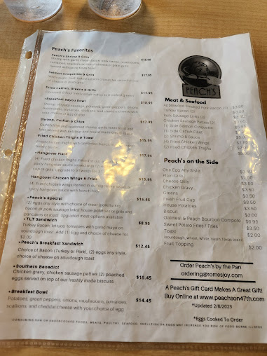 Menu Peach's Restaurant - 8