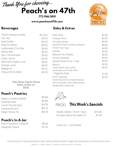 Menu Peach's Restaurant - 9